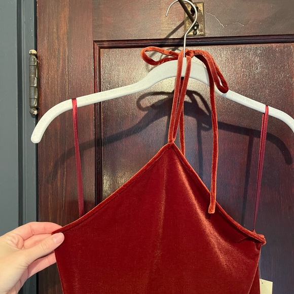 NWT Banana Republic Factory Velvet Halter Midi Dress - Picture 2 of 5